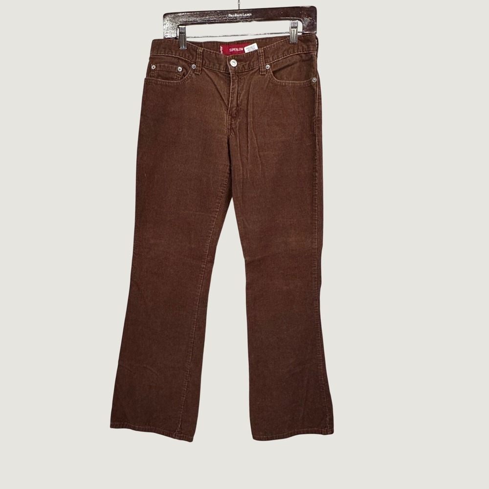 Levis 518 Superlow Bootcut Corduroy Pants Size 7 Brown Y2K Retro Indie Style